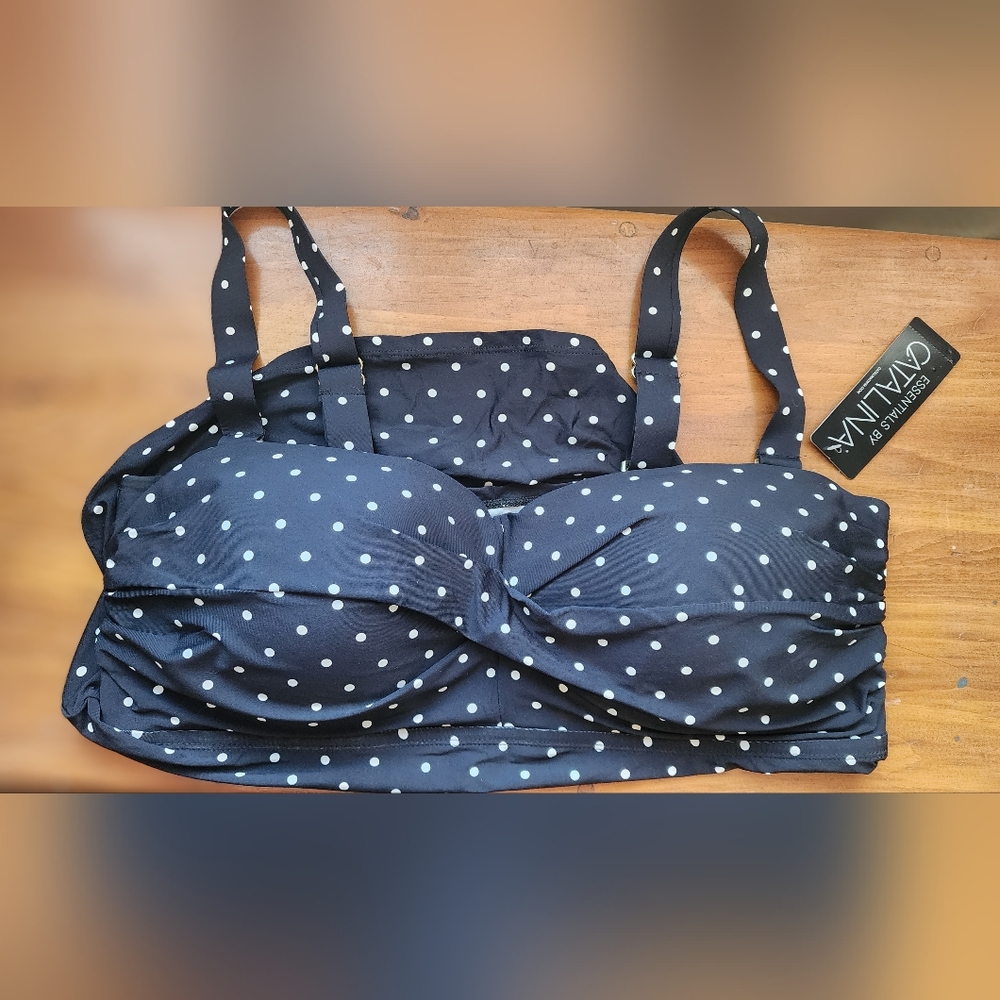 Black Polka Dot Plus Size Tankini